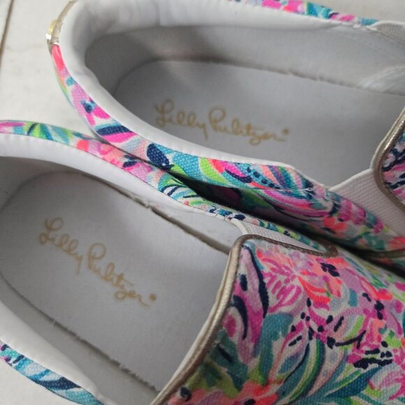 Lilly Pulitzer Size 7  Julie Slip-On Canvas Sneakers Multi Floral Cabana - Picture 11 of 12